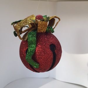 Glittery jingle bell ornament